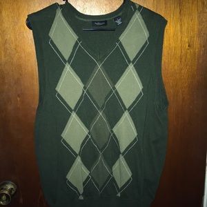 Van Heusen Argyle Sweater Vest Large 100% cotton